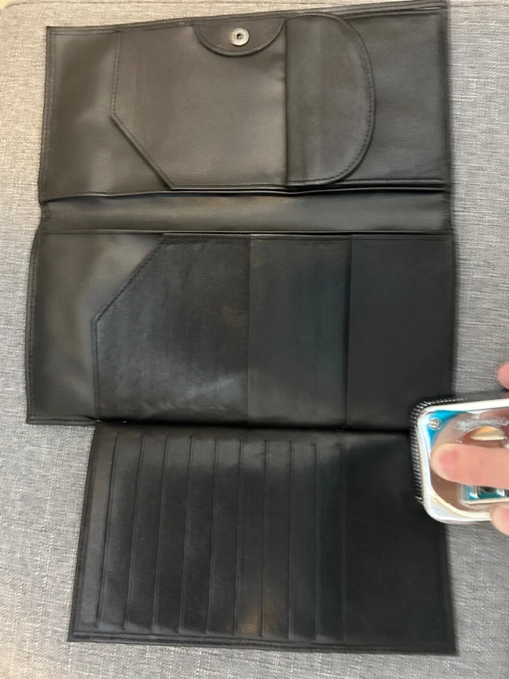 Lodis Black Leather Travel Organizer Wallet